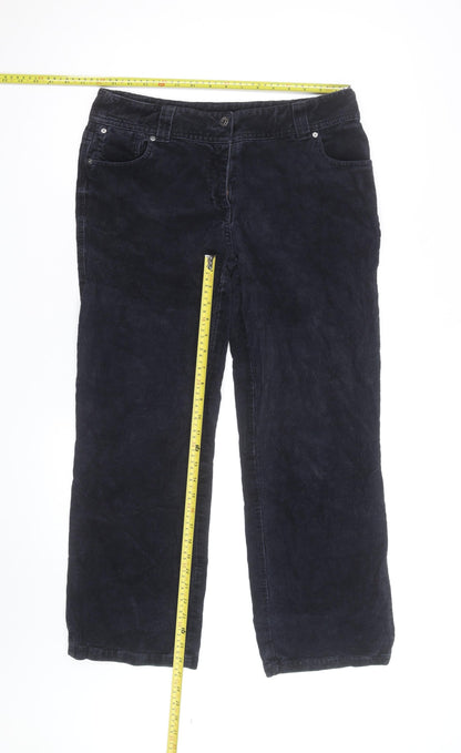 Laura Ashley Womens Black Corduroy Straight Jeans Size 14