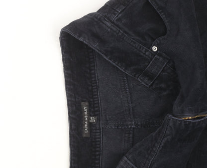 Laura Ashley Womens Black Corduroy Straight Jeans Size 14