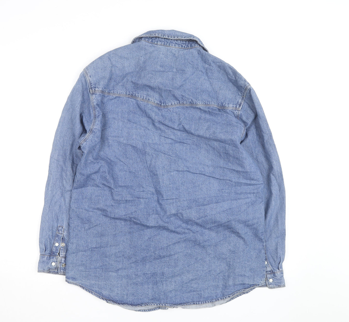Pull & Bear Men's Blue Denim Basic Jacket Size M Cotton Casual