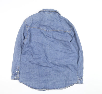Pull & Bear Men's Blue Denim Basic Jacket Size M Cotton Casual