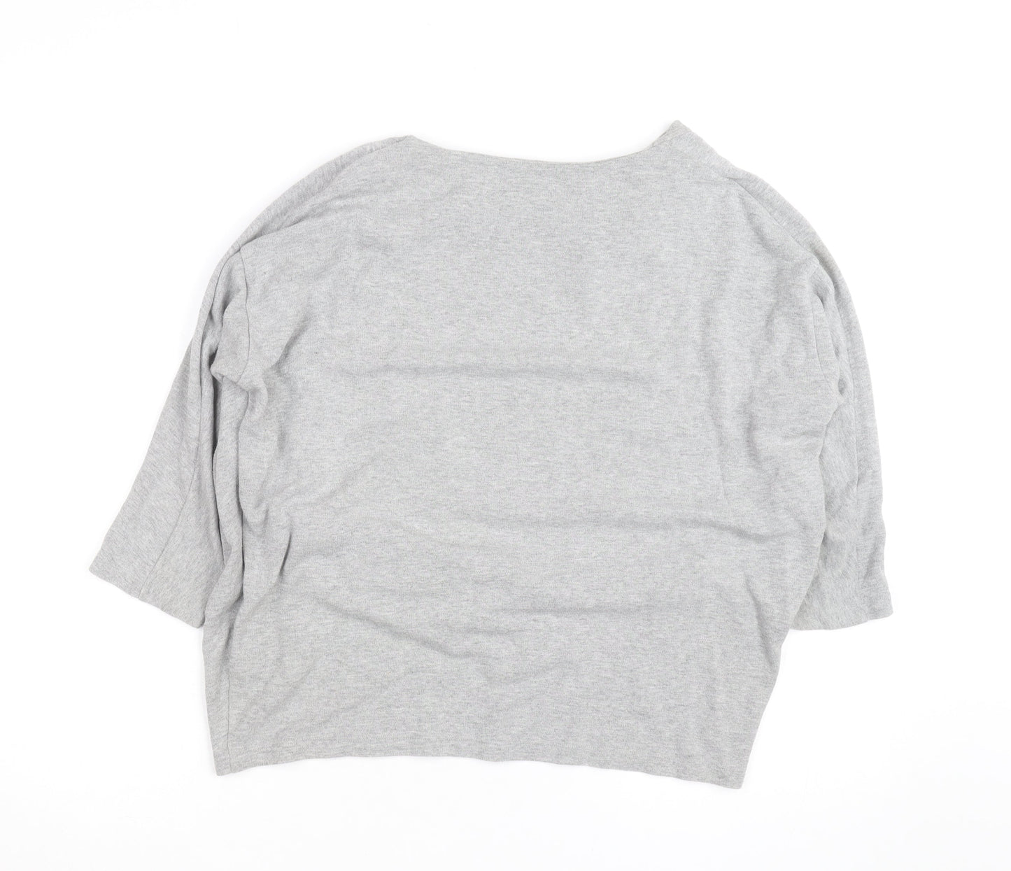 COS Women's Grey Boat Neck Relaxed Pullover Jumper Size L