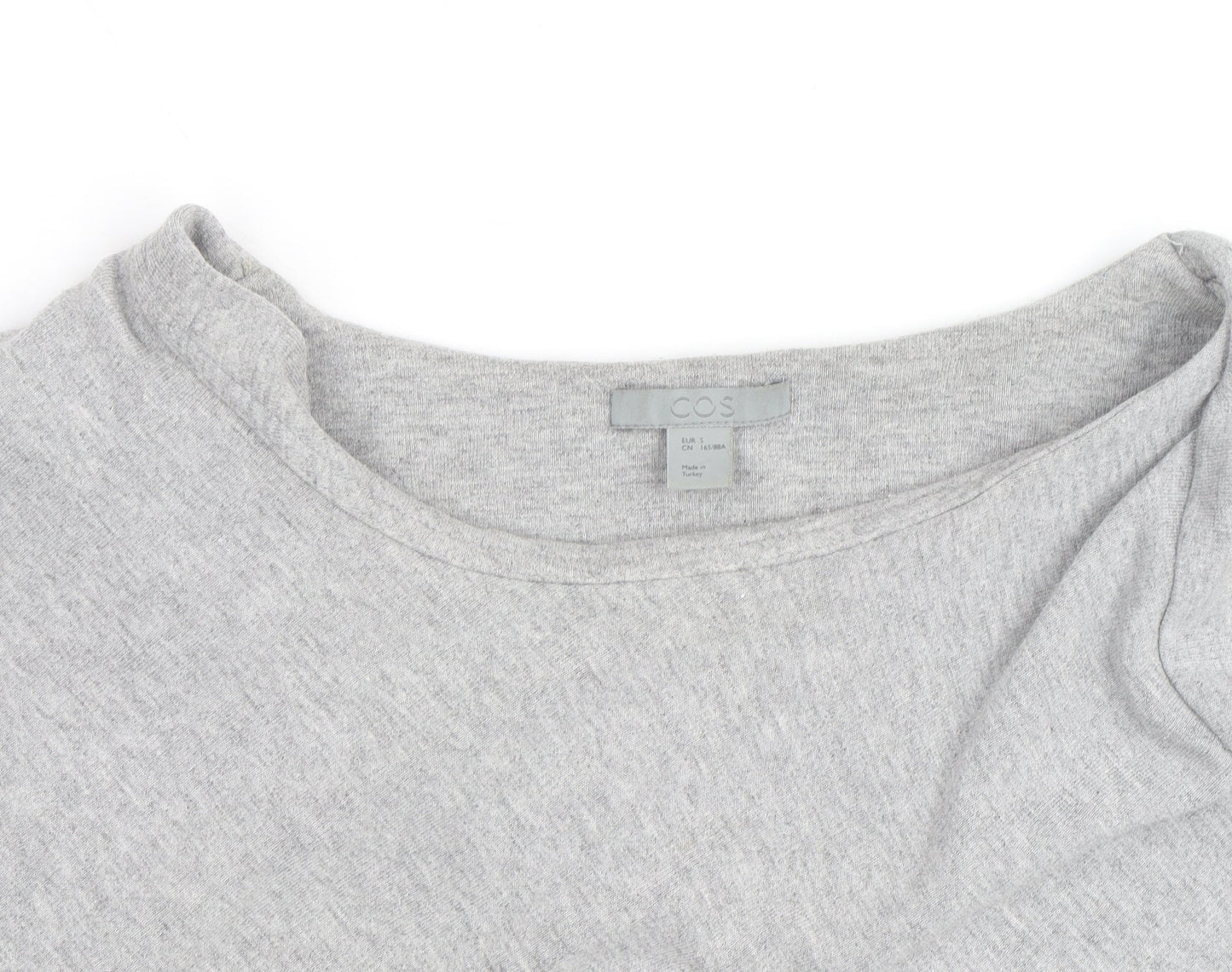 COS Women's Grey Boat Neck Relaxed Pullover Jumper Size L