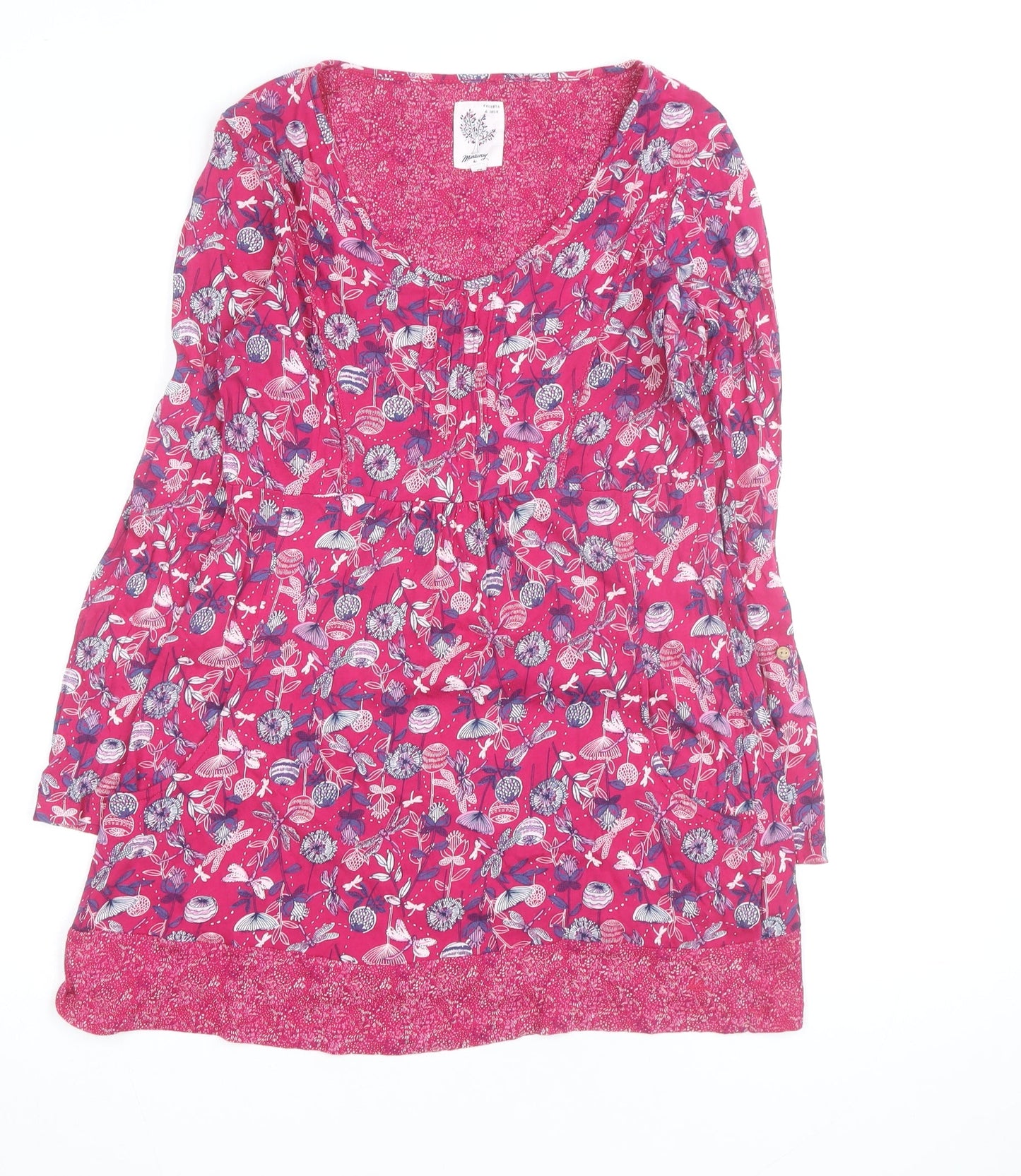 Mantaray Women's Pink Floral Fit & Flare Cotton Dress Size 12