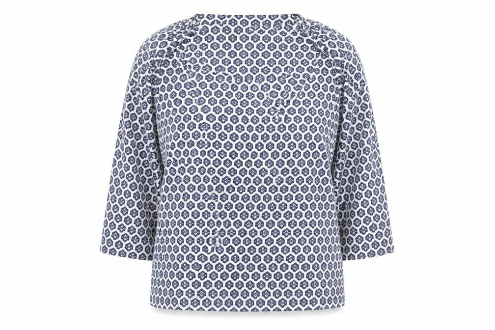 Marks & Spencer Women Blue Geometric Tunic Blouse Size 14