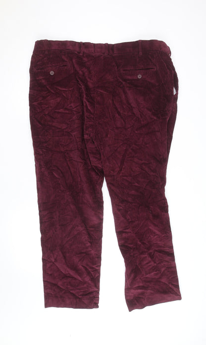 Peter Christian Men's Red Corduroy Straight Leg Jeans 34W 31L