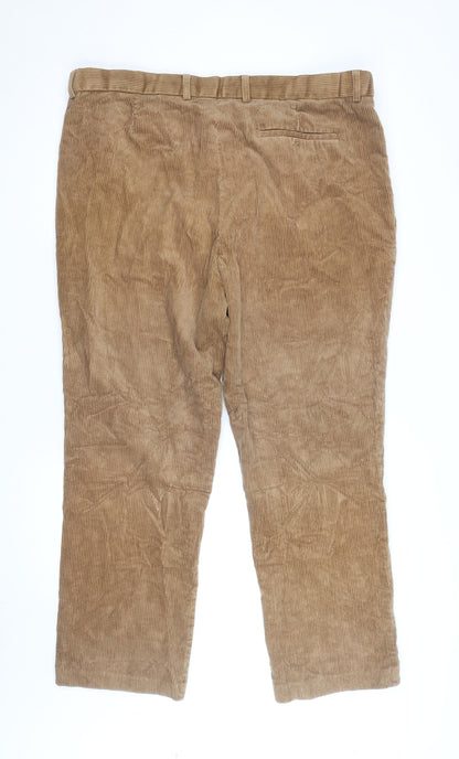 Collier Campbell Men's Brown Corduroy Straight Fit Jeans 32W 30L