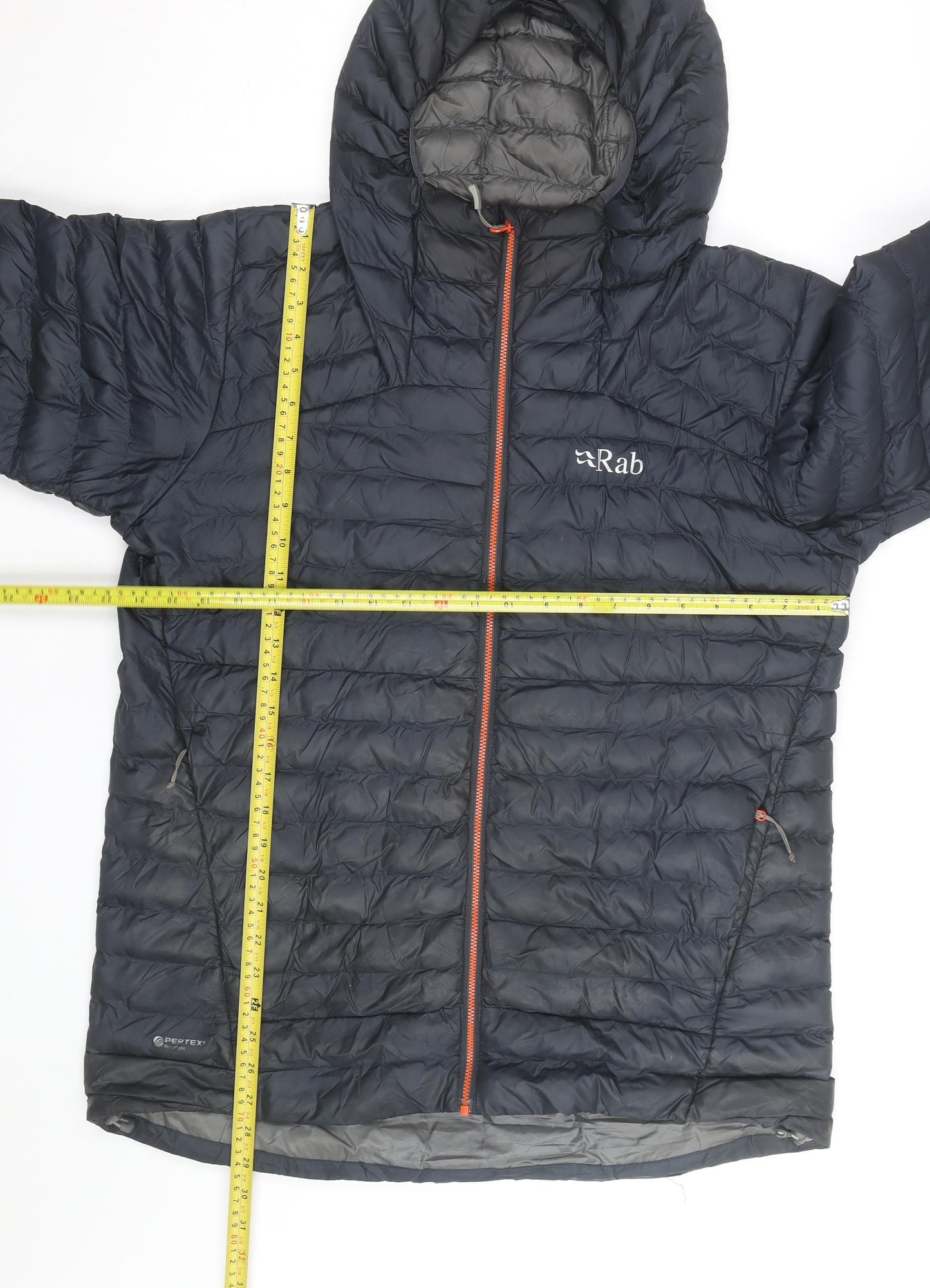 Rab Men's Black L Hooded Puffer Jacket Lightweight Down Insulated