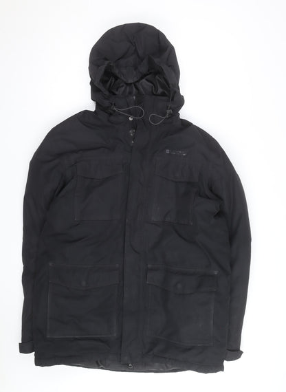 Mountain Warehouse Mens Black Waterproof Parka Jacket L Hooded