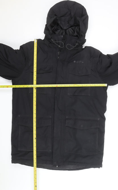 Mountain Warehouse Mens Black Waterproof Parka Jacket L Hooded