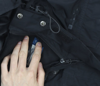 Mountain Warehouse Mens Black Waterproof Parka Jacket L Hooded