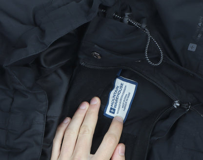 Mountain Warehouse Mens Black Waterproof Parka Jacket L Hooded