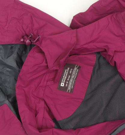 Mountain Warehouse Women's Pink Waterproof Hooded Rain Jacket Size 18