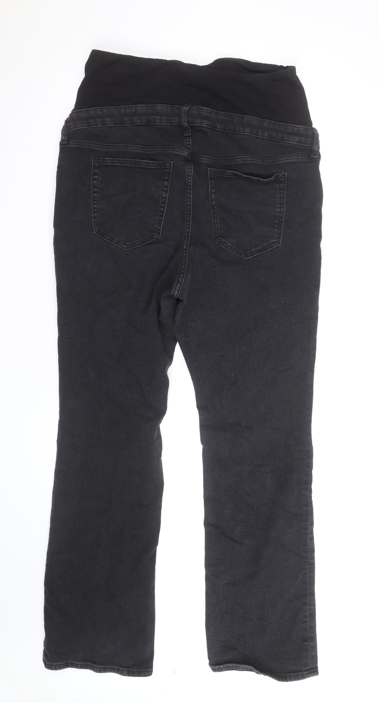 H&M Women’s Black Maternity Straight Jeans Size 14 Stretch Denim
