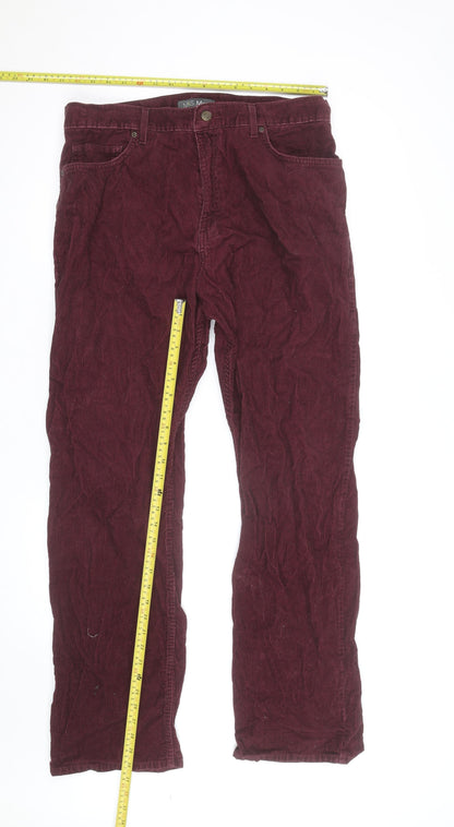 Marks and Spencer Women’s Red Corduroy Straight Jeans Size 16