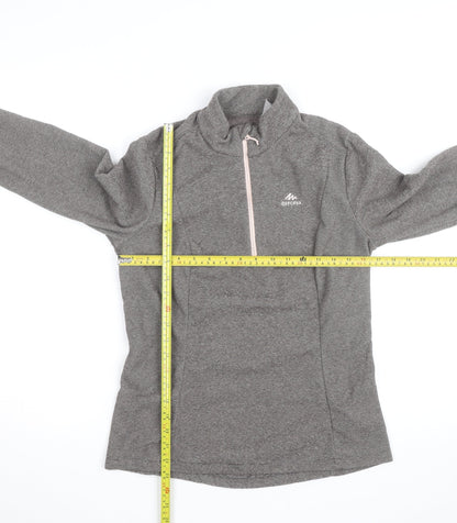 Quechua Women's Grey 1/4 Zip Fleece Pullover Sweatshirt XL