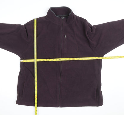 Marks and Spencer Men's Purple 2XL Fleece Full Zip Jacket
