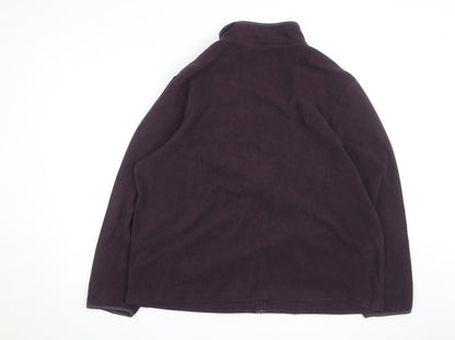 Marks and Spencer Men's Purple 2XL Fleece Full Zip Jacket