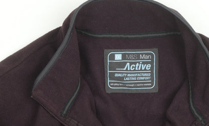 Marks and Spencer Men's Purple 2XL Fleece Full Zip Jacket
