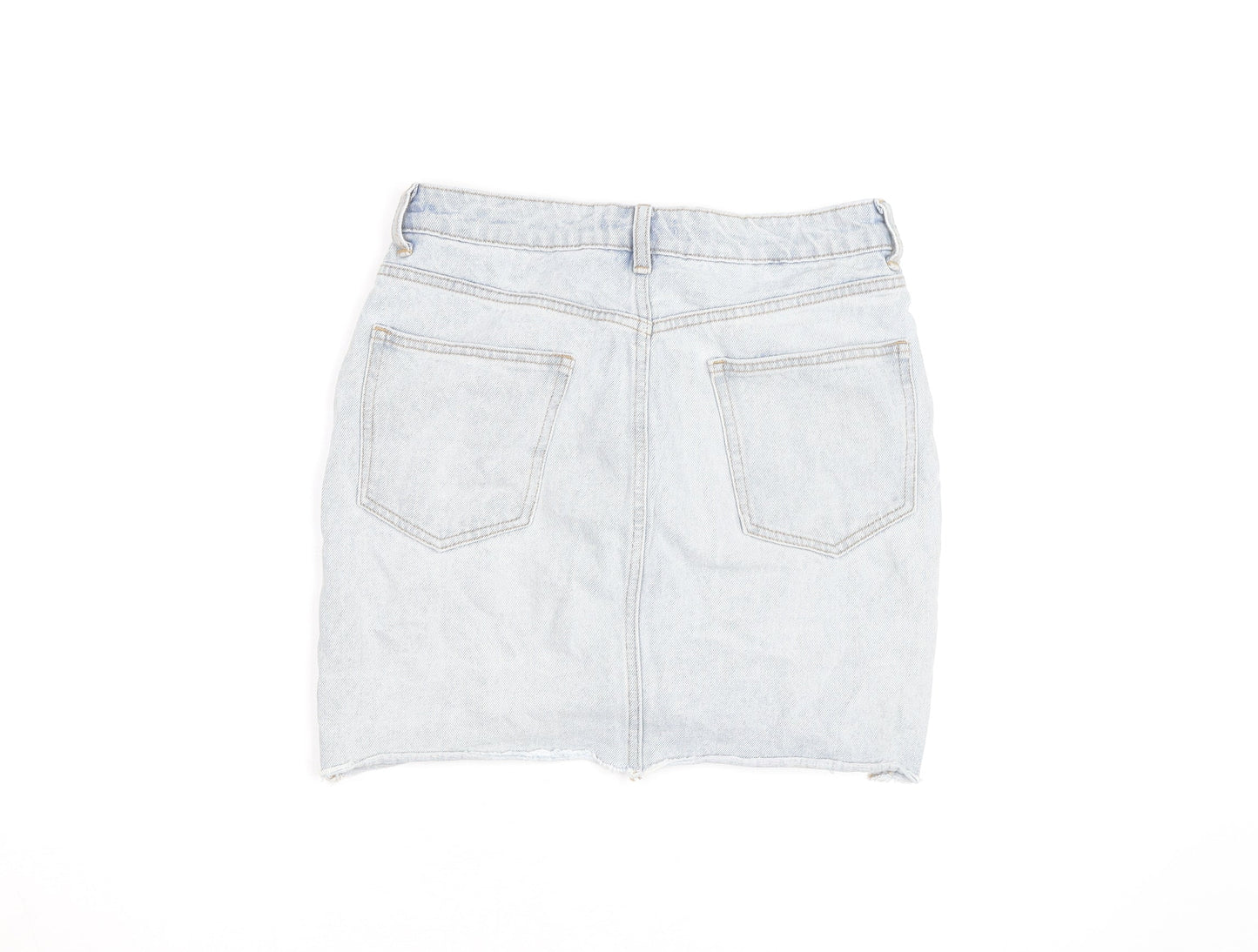 House Brand Women Blue Denim Short Skirt M Distressed Casual