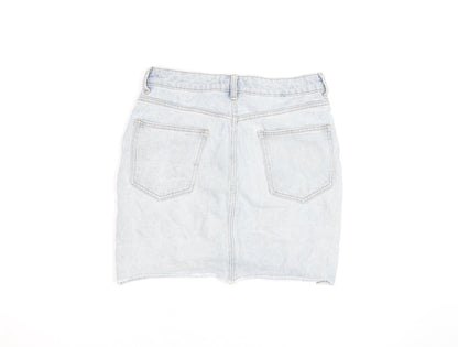 House Brand Women Blue Denim Short Skirt M Distressed Casual
