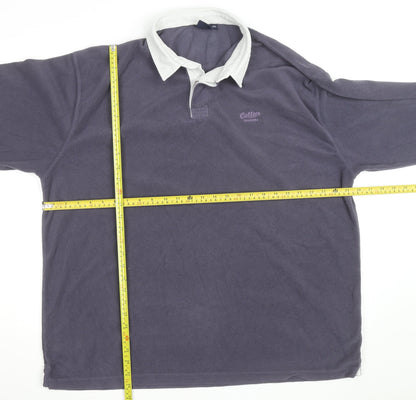 Cotton Traders Men’s Grey Collared Fleece Rugby Jumper 2XL