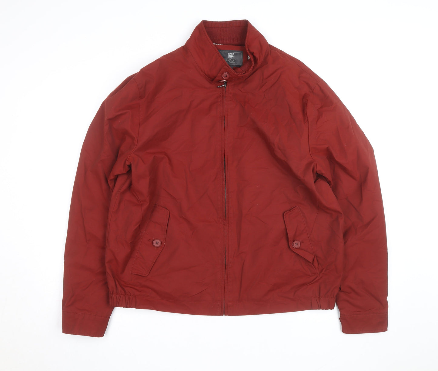 Marks and Spencer Men's Red Bomber Jacket Size L Polyester Casual