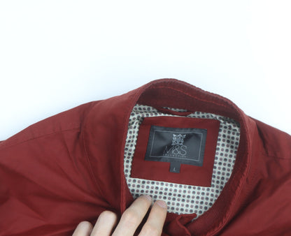 Marks and Spencer Men's Red Bomber Jacket Size L Polyester Casual
