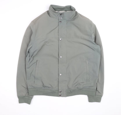 Marks and Spencer Men’s Green Bomber Jacket L Regular Polyester