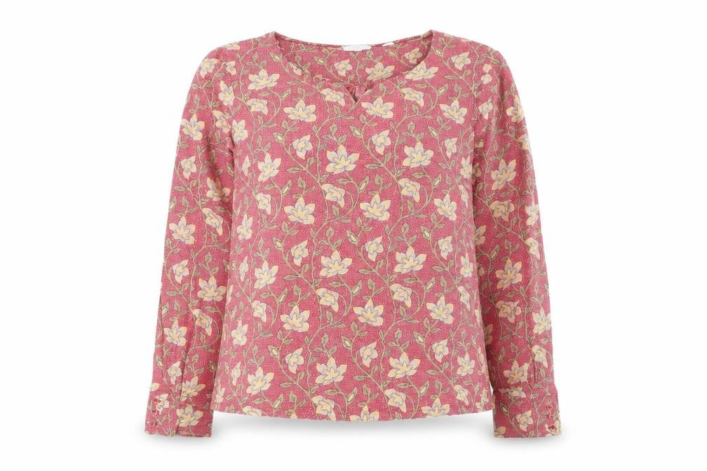 Fat Face Womens Pink Floral Viscose Tunic Blouse Size 12