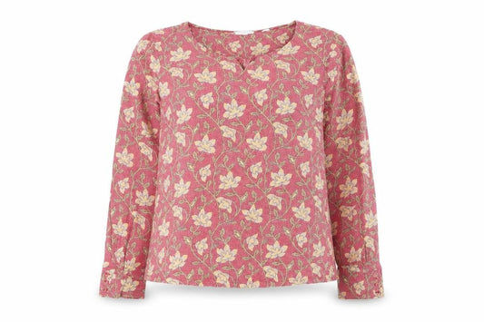 Fat Face Womens Pink Floral Viscose Tunic Blouse Size 12