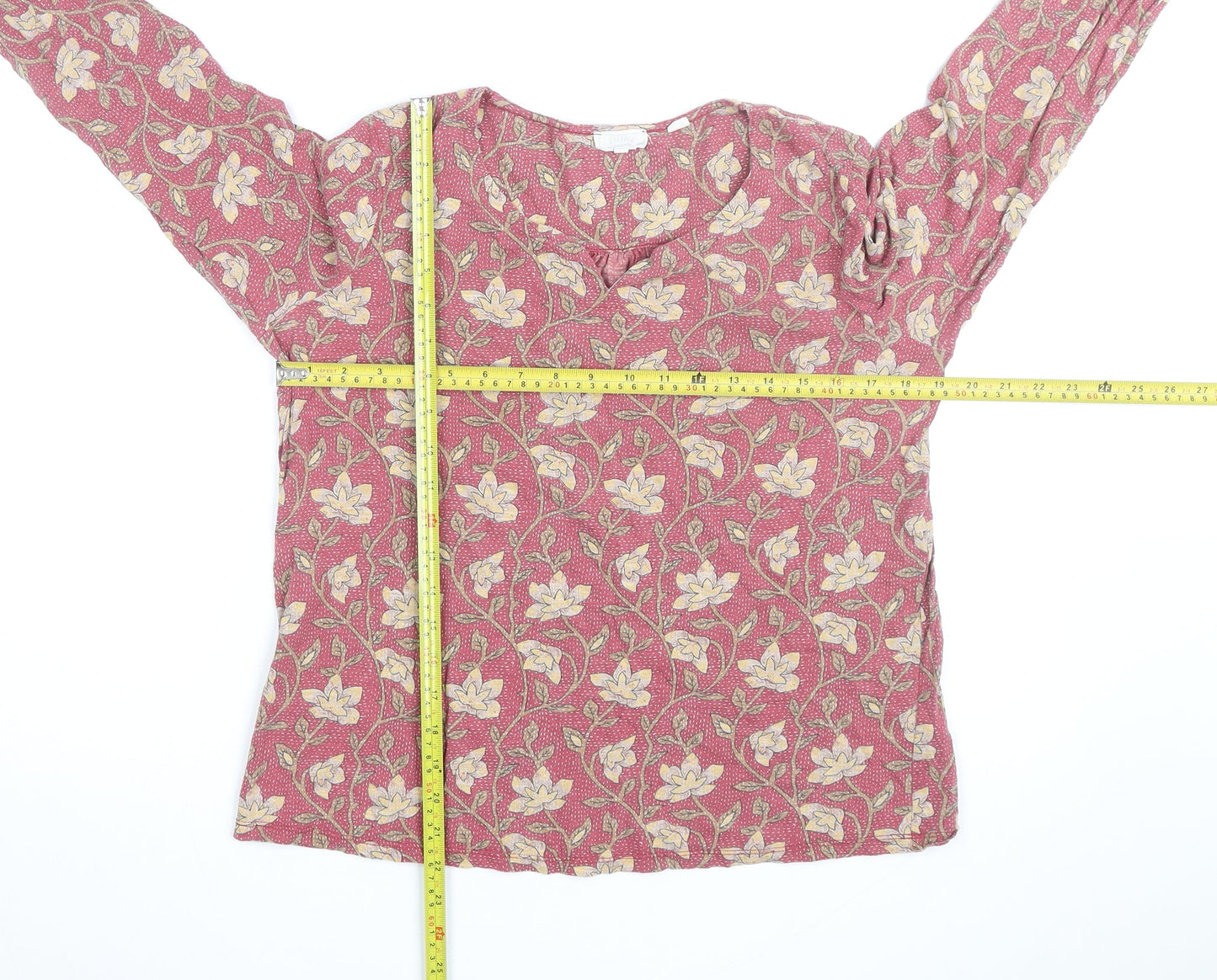 Fat Face Womens Pink Floral Viscose Tunic Blouse Size 12