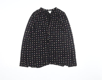 Monsoon Women’s Black Polka Dot Long Sleeve Tunic Blouse Size 12