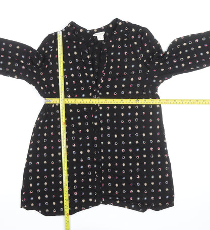 Monsoon Women’s Black Polka Dot Long Sleeve Tunic Blouse Size 12