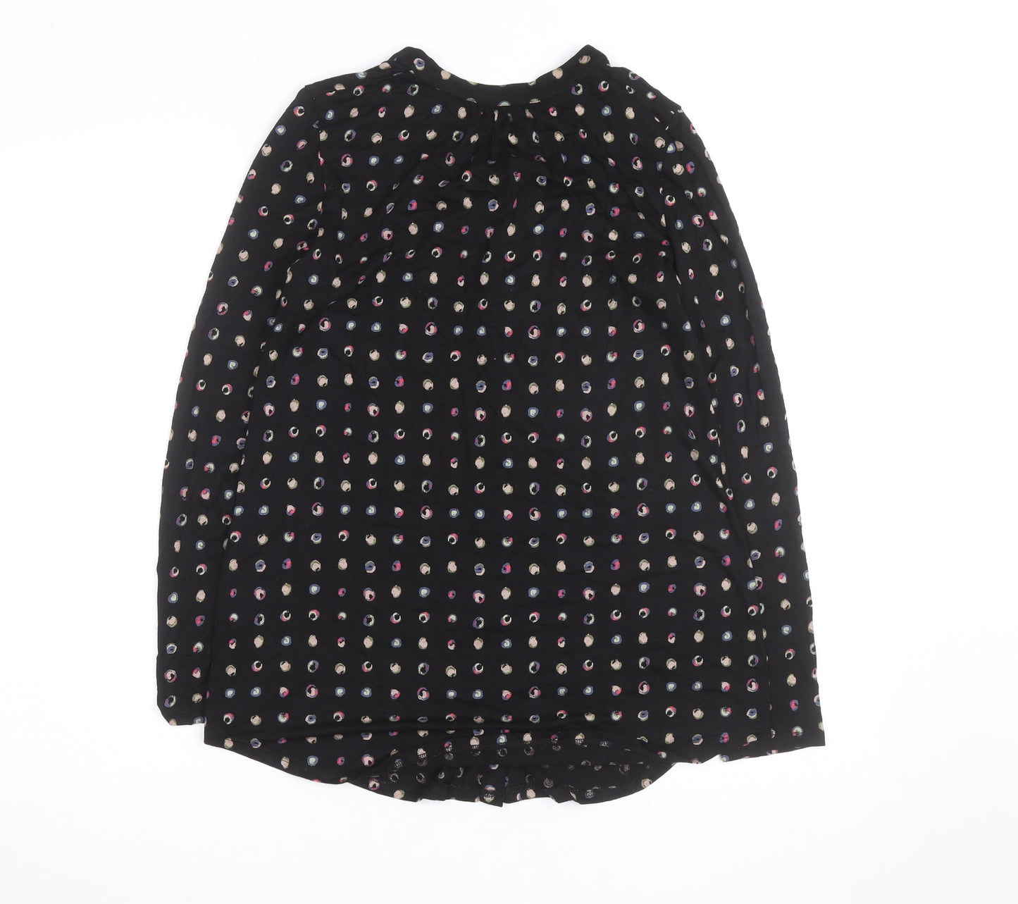 Monsoon Women’s Black Polka Dot Long Sleeve Tunic Blouse Size 12