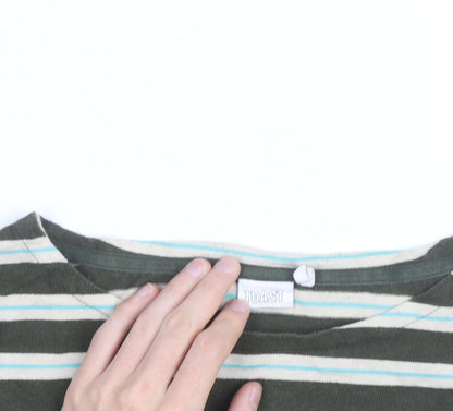 TOAST Women's Green Striped Long Sleeve Cotton Jersey T-Shirt L