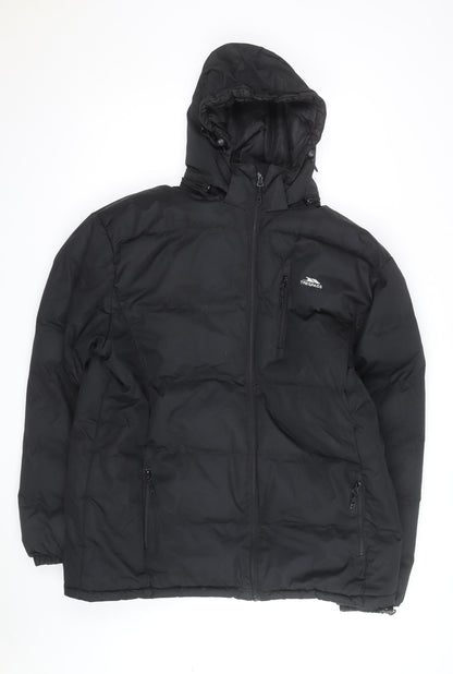 Trespass Men's Black XL Waterproof Hooded Puffer Jacket