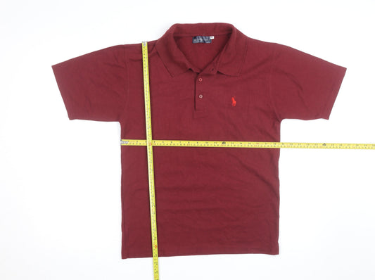 Ralph Lauren Mens Burgundy Short Sleeve Polo Shirt Size S Classic Fit