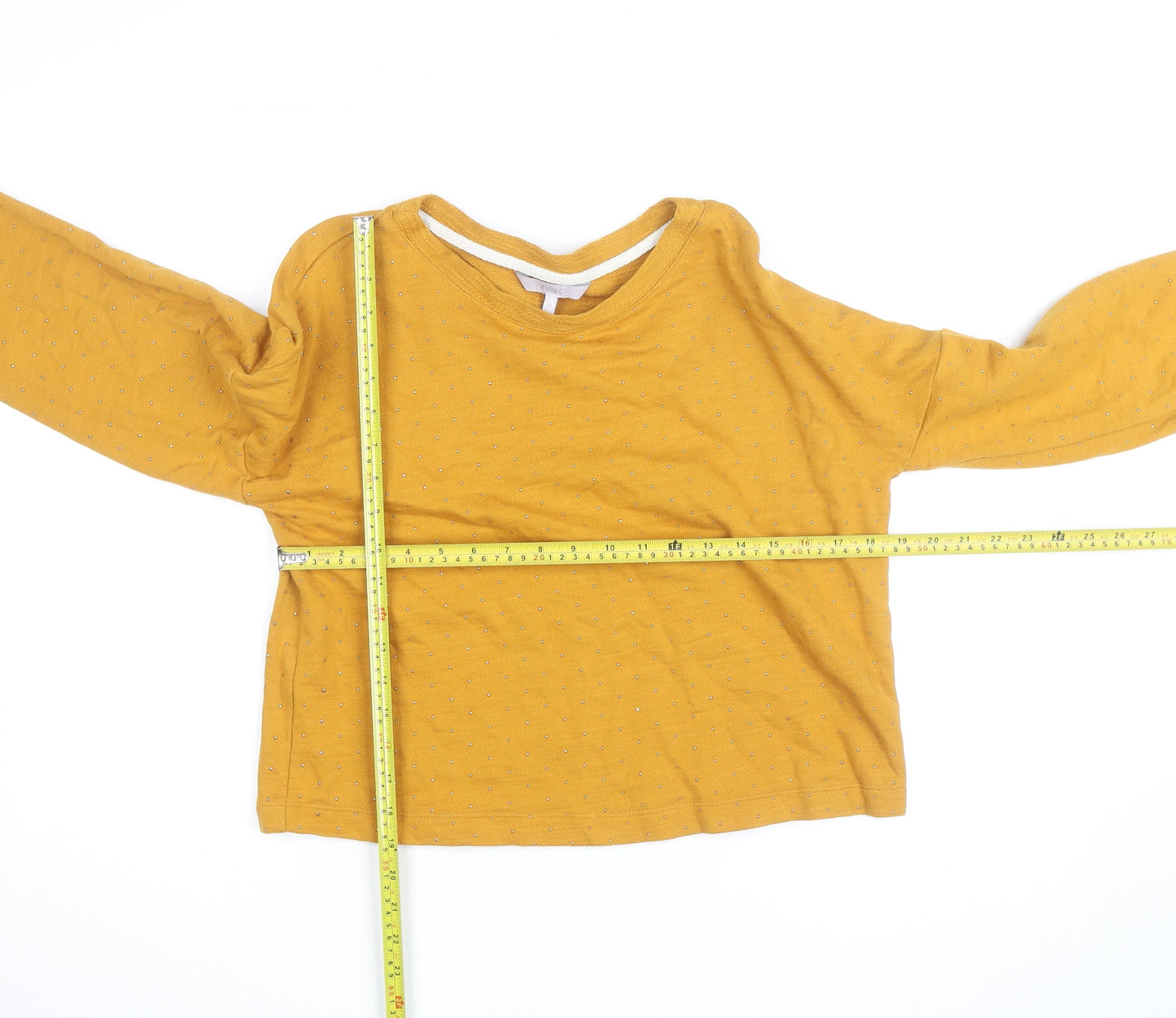 Next Women Mustard Yellow Polka Dot Cotton Jumper Size 10