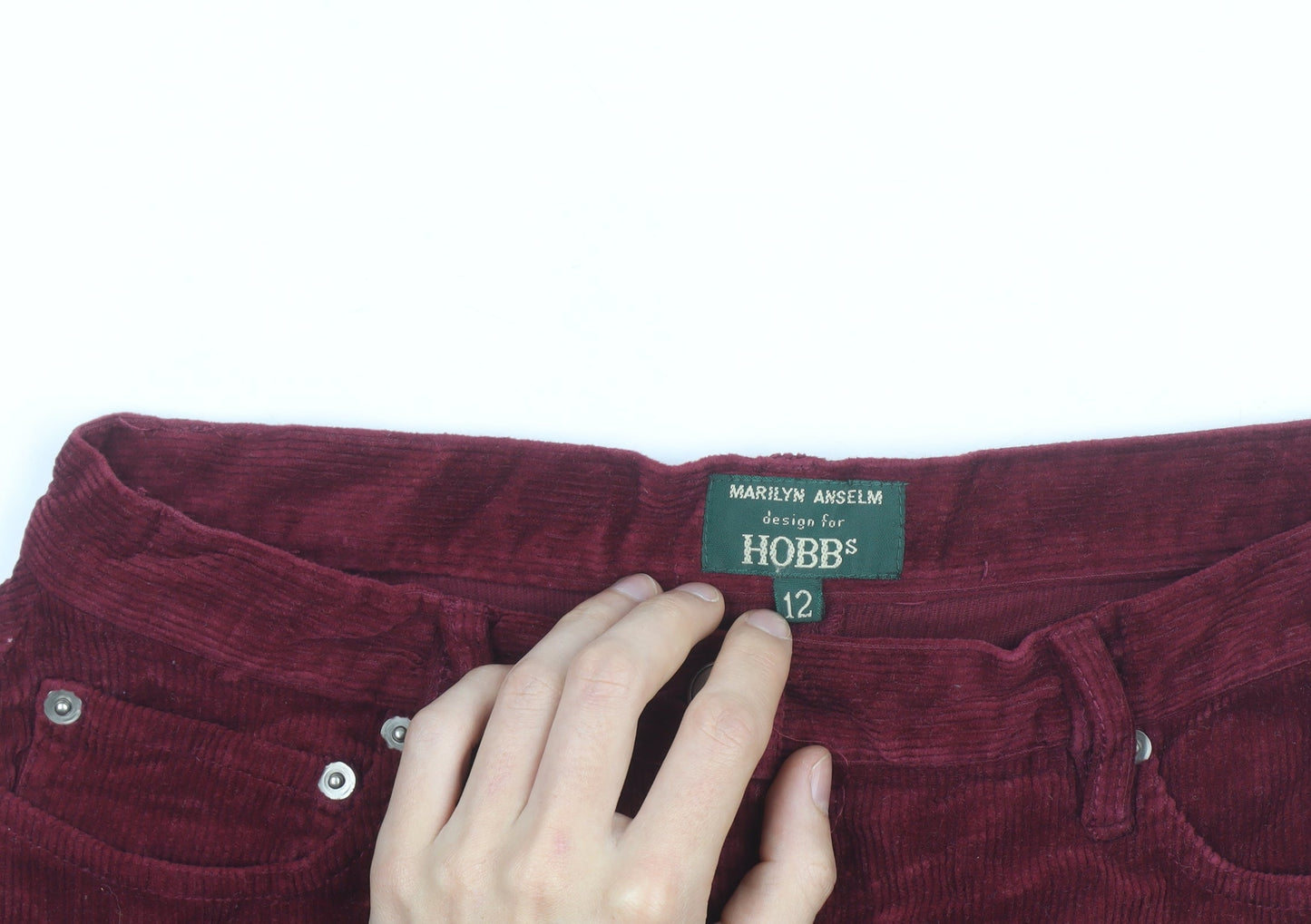 Hobbs Women Red Corduroy A-Line Short Skirt Size 12