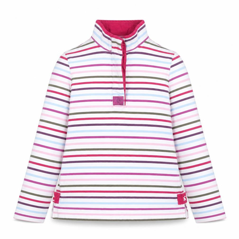 Joules Womens Multicoloured Striped 1/4 Zip Cotton Jumper Size 10