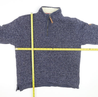Northern Expo Men's Blue Knit Fleece Lined 1/4 Zip Jumper M