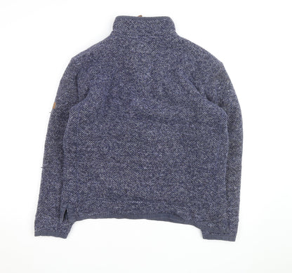 Northern Expo Men's Blue Knit Fleece Lined 1/4 Zip Jumper M