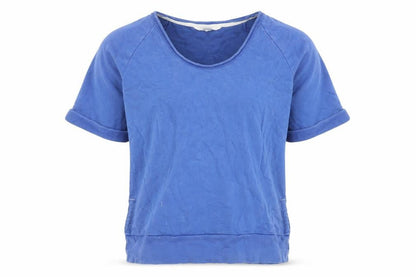Marks and Spencer Per Una Blue Cotton Modal V-Neck Polo M