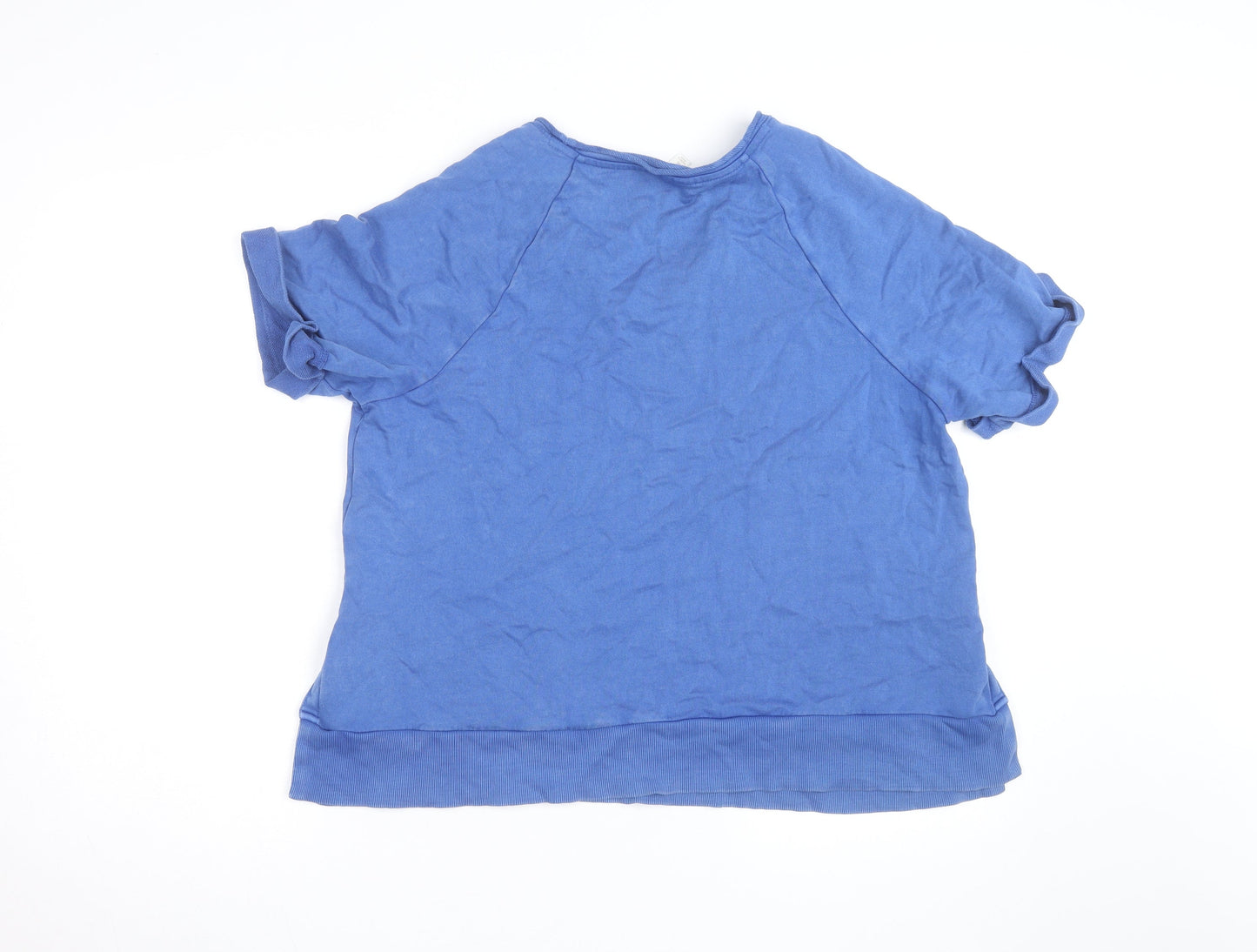 Marks and Spencer Per Una Blue Cotton Modal V-Neck Polo M