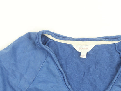 Marks and Spencer Per Una Blue Cotton Modal V-Neck Polo M