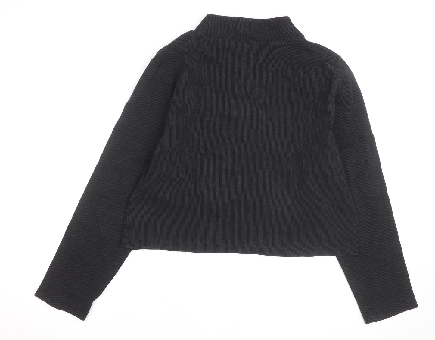Skinnydip London Womens Black Mock Neck Embroidered Flower Jumper Size 20