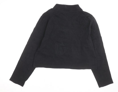 Skinnydip London Womens Black Mock Neck Embroidered Flower Jumper Size 20
