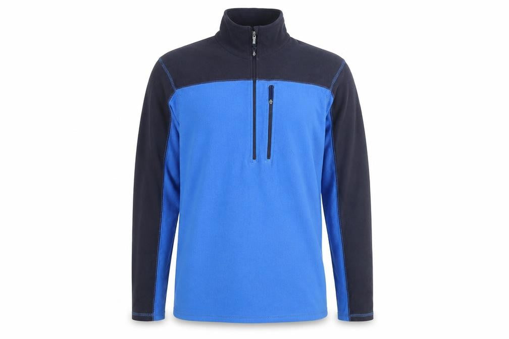 Mountain Warehouse Men’s Blue XS Fleece Pullover Sweatshirt 1/4 Zip