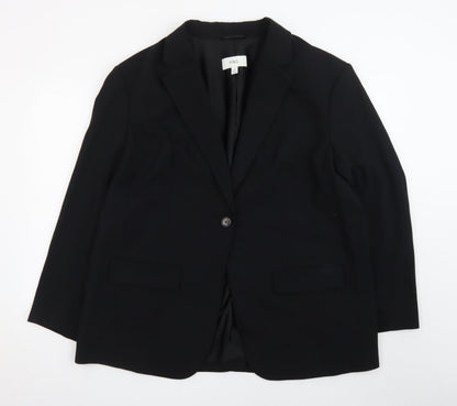 Marks and Spencer Women's Black Regular Fit One-Button Blazer Size 20