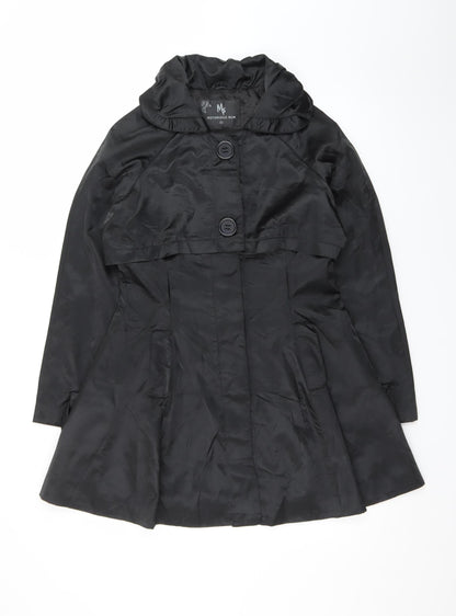 Notorious Run Women's Black Polyester Button Trench Coat Size 10
